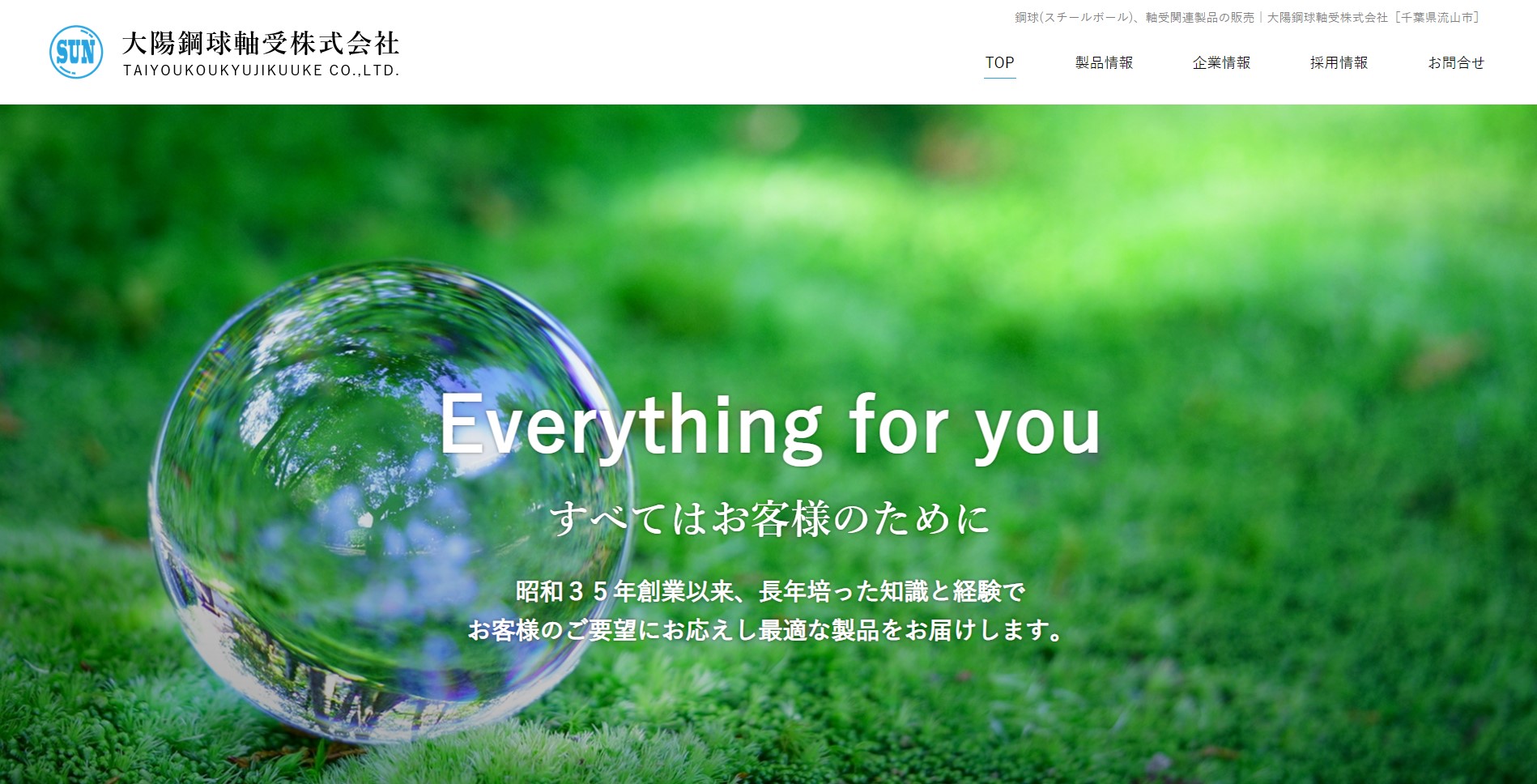 大陽鋼球軸受株式会社様のホームページ画像
